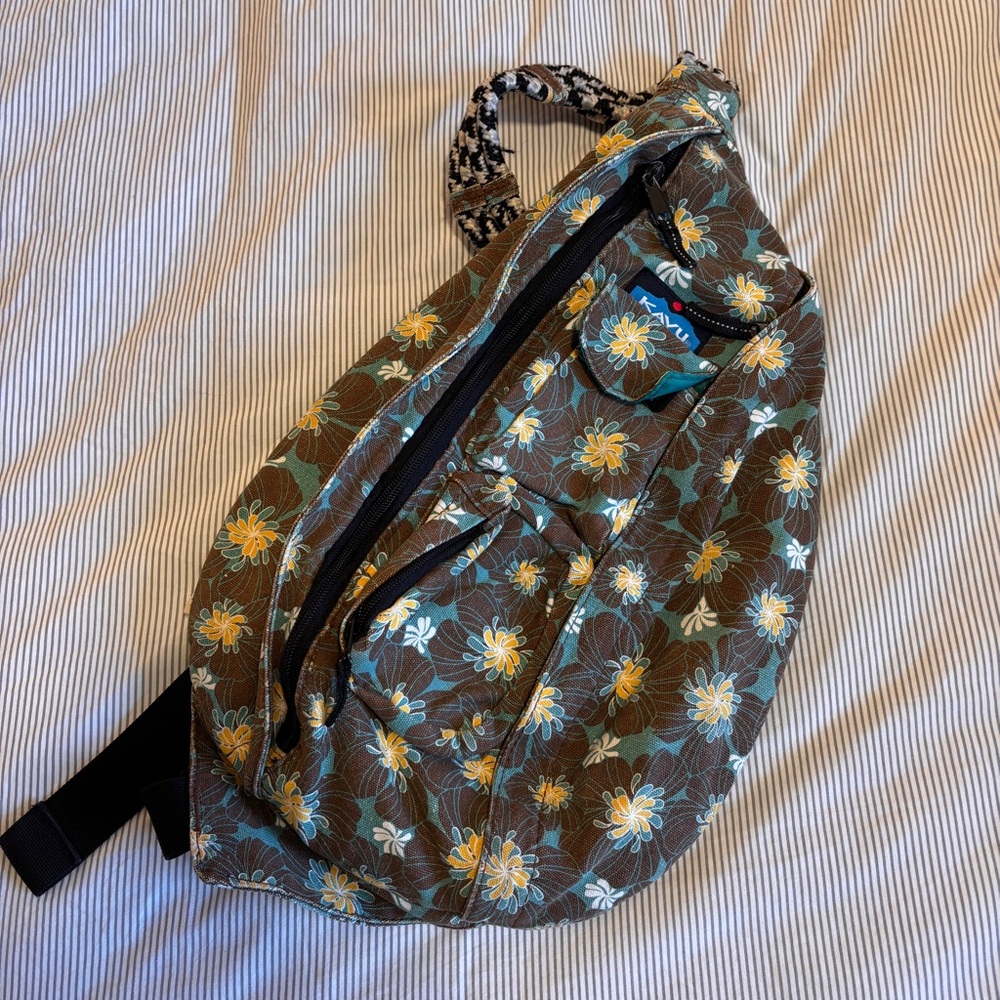 Kavu Floral Canvas Sling Backpack